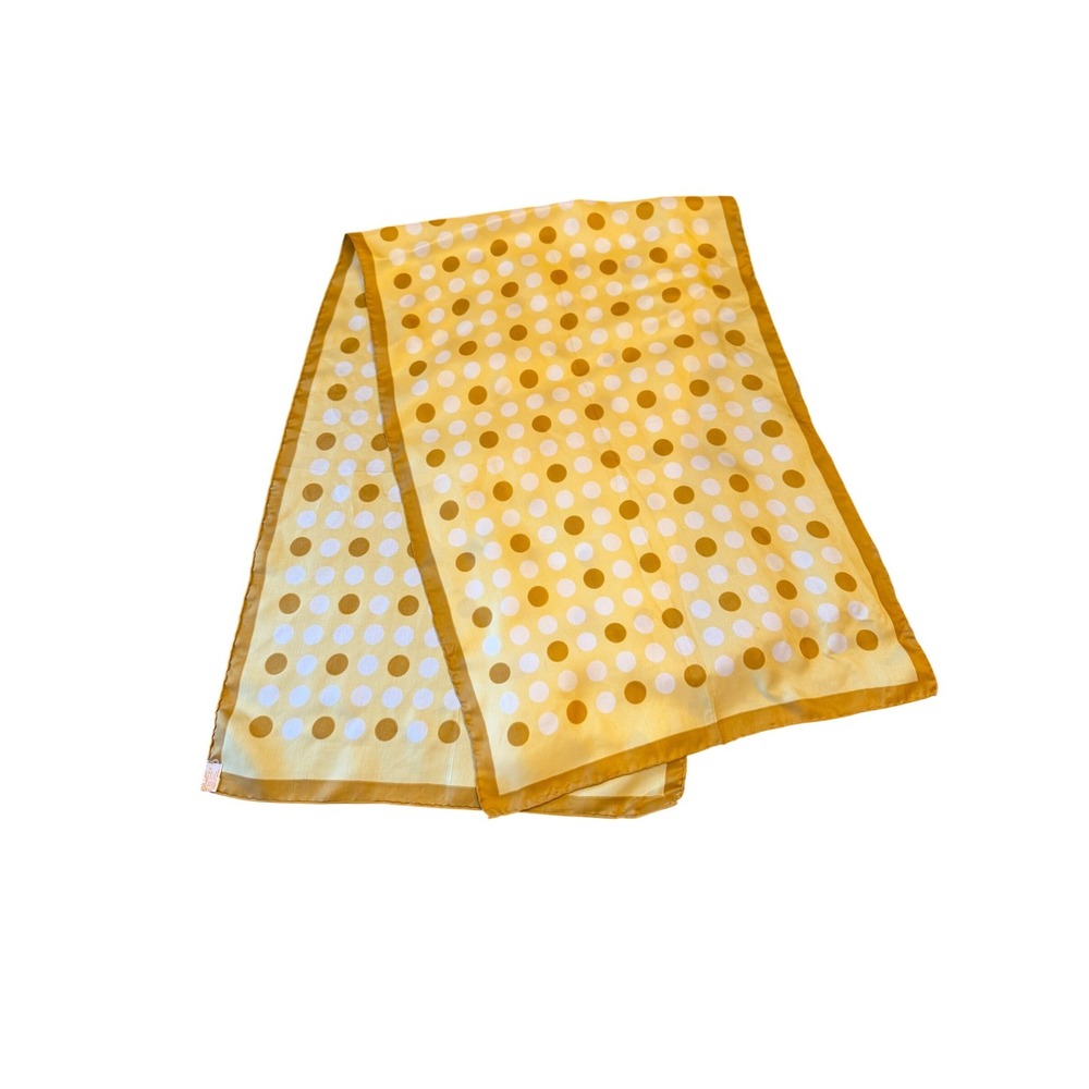Glentey Polka Dot Scarf 70 Rayon 30 Silk Hand Rolled Made in‎ Japan